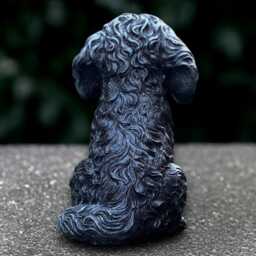 Stone Poodle Sculpture Concrete Dog Statue Outdoor Pet Decoration Handmade Poodle Ornament Lover Gift Front Door Yard Art - thumbnail 4