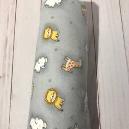 Reversible Baby Blanket, Flannel Blanket, , Elephant, Giraffe, & Lion Gray Boy Girl Blanket - thumbnail 2