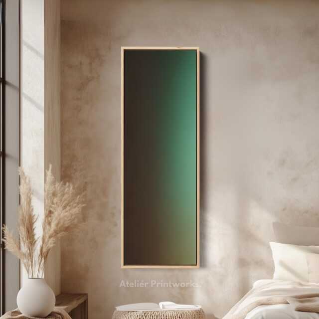 Brown Teal Abstract Vertical Wall Art With Soft Gradient Ideal For Living Room Or Office Modern Decor - image 1