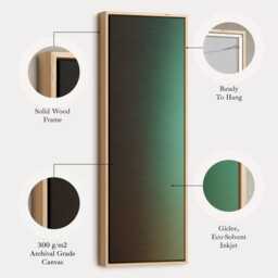 Brown Teal Abstract Vertical Wall Art With Soft Gradient Ideal For Living Room Or Office Modern Decor - thumbnail 2