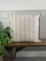 Elena - Striped Washed Linen Oxford Edge Handmade Cushion Cover - The Brunswick Collection - thumbnail 1