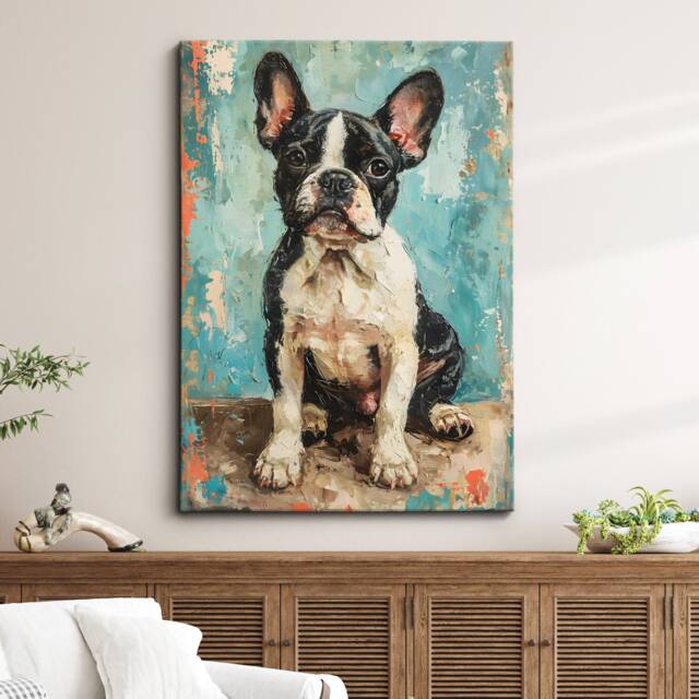 French Bulldog Abstract Dog Oil Painting Framed Poster Print Or Canvas Wall Decor Art Bedroom Home Interior Gift For Pet Lover - image 1