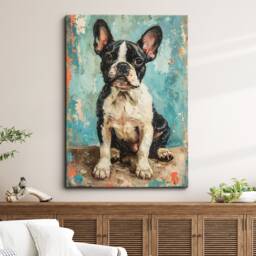French Bulldog Abstract Dog Oil Painting Framed Poster Print Or Canvas Wall Decor Art Bedroom Home Interior Gift For Pet Lover - thumbnail 1