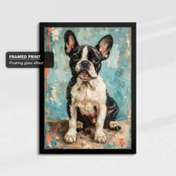 French Bulldog Abstract Dog Oil Painting Framed Poster Print Or Canvas Wall Decor Art Bedroom Home Interior Gift For Pet Lover - thumbnail 2
