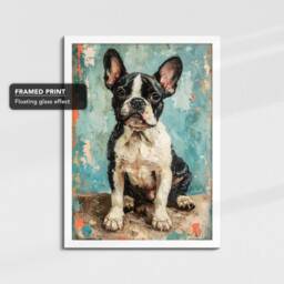 French Bulldog Abstract Dog Oil Painting Framed Poster Print Or Canvas Wall Decor Art Bedroom Home Interior Gift For Pet Lover - thumbnail 3