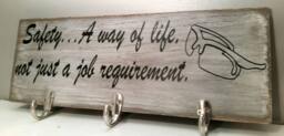 Custom Reclaimed Distressed Wood Rustic Key Holder Wall Hanging - thumbnail 1