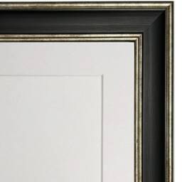 Scandi Black & Distressed Silver Picture Frame With White Mount - thumbnail 2