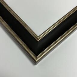 Scandi Black & Distressed Silver Picture Frame With White Mount - thumbnail 4