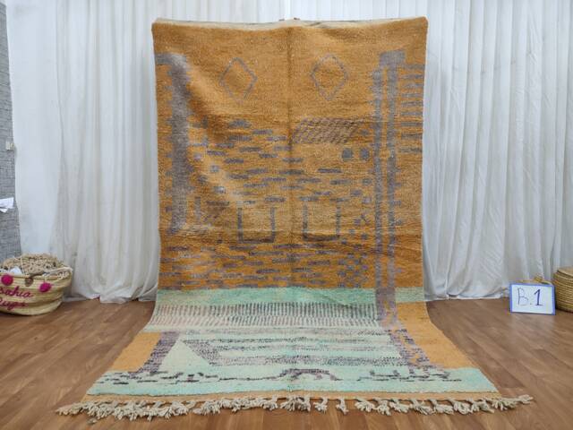 Handmade Wool Berber Rug, Abstract Tribal Carpet, Bohemian Decor Rug, Black Friday Gift - image 1