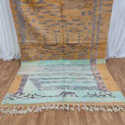 Handmade Wool Berber Rug, Abstract Tribal Carpet, Bohemian Decor Rug, Black Friday Gift - thumbnail 3