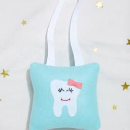 Handmade Felt Tooth Fairy Pillow - Girl Or Boy Door Hanger - thumbnail 2