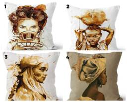Woman Portrait Cushion Cover/Beauty Girl Pillow Case/Girls & Women Cover/Painting Throw Cover/Modern Home Decor