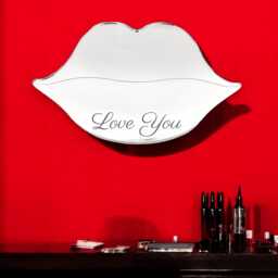 Lips Shaped Mirrors With A White Acrylic Backing & Hooks, Bespoke Shapes Made, Engraving Services - thumbnail 2