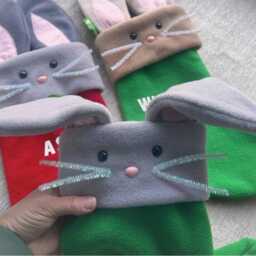 Personalised Bunny Christmas Stocking Fleece Pet Gift, Custom Rabbit Stocking - thumbnail 2