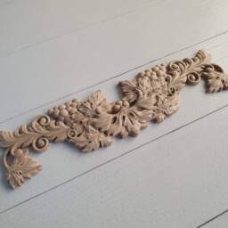 Wooden Carved Decor With Grapes For Furniture - thumbnail 2