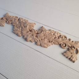 Wooden Carved Decor With Grapes For Furniture - thumbnail 3