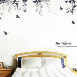 Hanging Vines Wall Decal, Birdcage, Flying Birds, Nursery Sticker - thumbnail 3