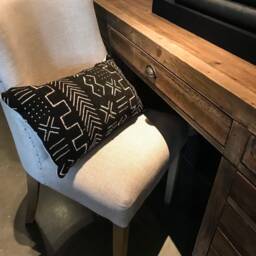 Black Mud Cloth Pillow Cover, Tribal Lumbar - thumbnail 3