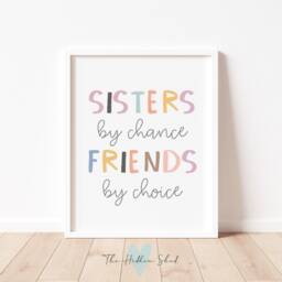 Sisters By Chance Friends Choice Print - Modern Girls Bedroom Art - thumbnail 1