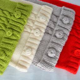 Red Cable Knitted Decorative Pillow Case With Three Buttons. Home Sofa Decor. Cushion Cover. 16??16 - thumbnail 4