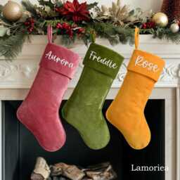 Personalized Velvet Christmas Stockings, Family Decoration, Holiday Decorations, Xmas Gifts, Gift For - thumbnail 2