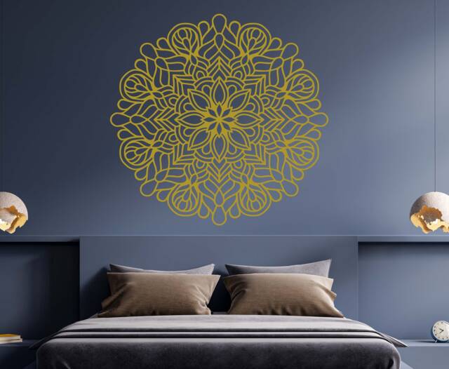 Floral Mandala Wall Decal Bohemian Yoga Studio Decor Nm004 - image 1