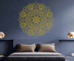 Floral Mandala Wall Decal Bohemian Yoga Studio Decor Nm004 - thumbnail 1