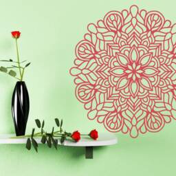 Floral Mandala Wall Decal Bohemian Yoga Studio Decor Nm004 - thumbnail 3