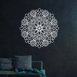 Floral Mandala Wall Decal Bohemian Yoga Studio Decor Nm004 - thumbnail 2