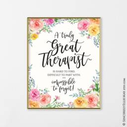 Thank You Therapist Gift - Beautiful Appreciation Quote Office Decor Wall Art Printable Gifts You Print For Inspirational 40133 - thumbnail 1