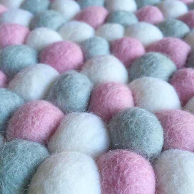 Nursery Rug - Hello Marshmallow Free Shipping Felt Ball Decor Play Mat Wool Pom
