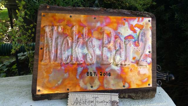 Custom Copper Bar Sign, Personalized Wall Hanging, Gift For Him, Father's Day - image 1