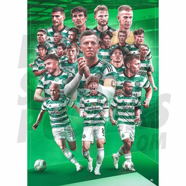 Celtic Fc Montage 23/24 Poster - Officially Licensed Product A4/ A3/A2 + Framed Option - image 1