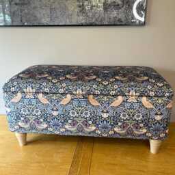 William Morris Storage Ottoman, Handmade Footstool Trunk - thumbnail 3