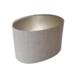Feather Grey Oval Lampshade in Linen With Champagne Lining - thumbnail 2