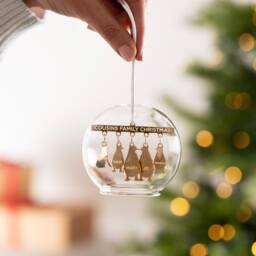 Personalised Penguin Family Glass Dome Bauble - thumbnail 4