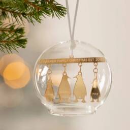Personalised Penguin Family Glass Dome Bauble - thumbnail 2