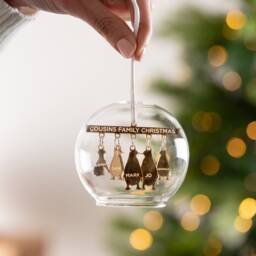 Personalised Penguin Family Glass Dome Bauble - thumbnail 3