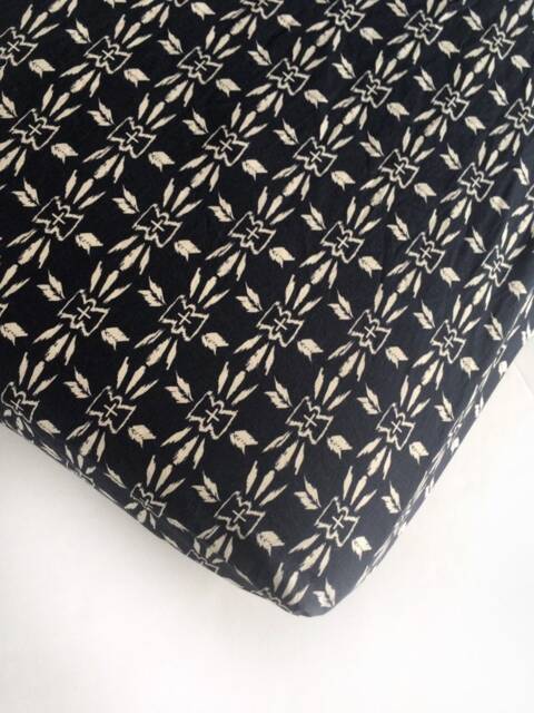 Navy Tribal Fitted Crib Sheet - Aztec Nursery Bedding - image 1