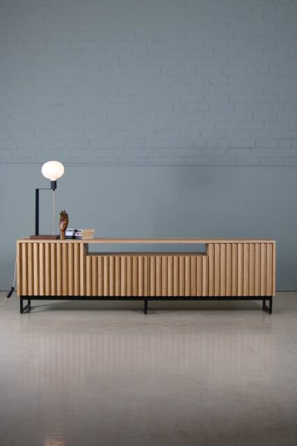 Fluted Oak Media Unit, Mid-Century Modern Tv Stand, Koda - image 1