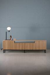 Fluted Oak Media Unit, Mid-Century Modern Tv Stand, Koda