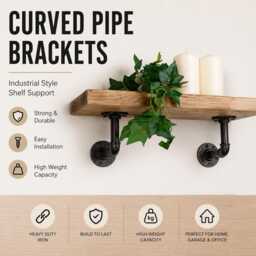 Radiator Shelf With Brackets 17cm/7 Inches Deep - Solid Wood Cover Hallway, Living Room Storage Rustic Wood - thumbnail 4