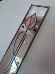 New - Stained Glass Style Pink Tulip Mirror 8x40cm - thumbnail 1