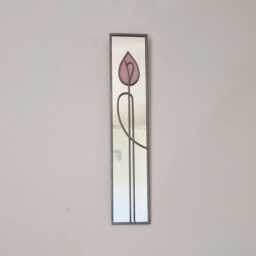 New - Stained Glass Style Pink Tulip Mirror 8x40cm - thumbnail 2