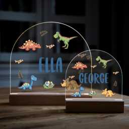 Dinosaur Night Light, Personalised Lamp, Light With Name, Boys Bedroom Nursery Decor - Uv778 - thumbnail 3