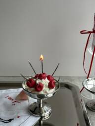 Cherries On Top Of Cream Candle - Dessert Candles - thumbnail 1