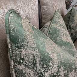 Luxury Green & Gold Self-Piped Cushion Cover - Pillow , Designer Curico Ashley Wilde Home Decor - thumbnail 2