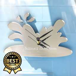 Wave Splash Shaped Clocks - Custom Colours & Woods, Sizes & Personalised Engraving Option - thumbnail 1