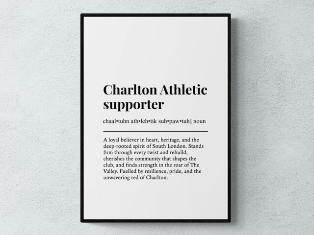 Charlton Athletic Supporter Funny Definition Sport Football Gift Wall Art Print - image 1