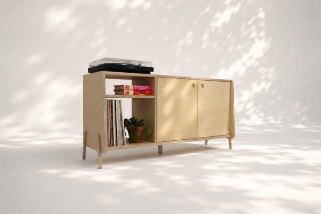 Shinjuku - Record Vinyl Cabinet & Turntable Stand, Player Stand With Doors - image 1